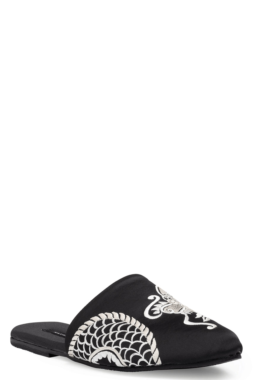 Buy Dragon Embroidered Luxe Charmeuse Slide in Black Online Black Natori