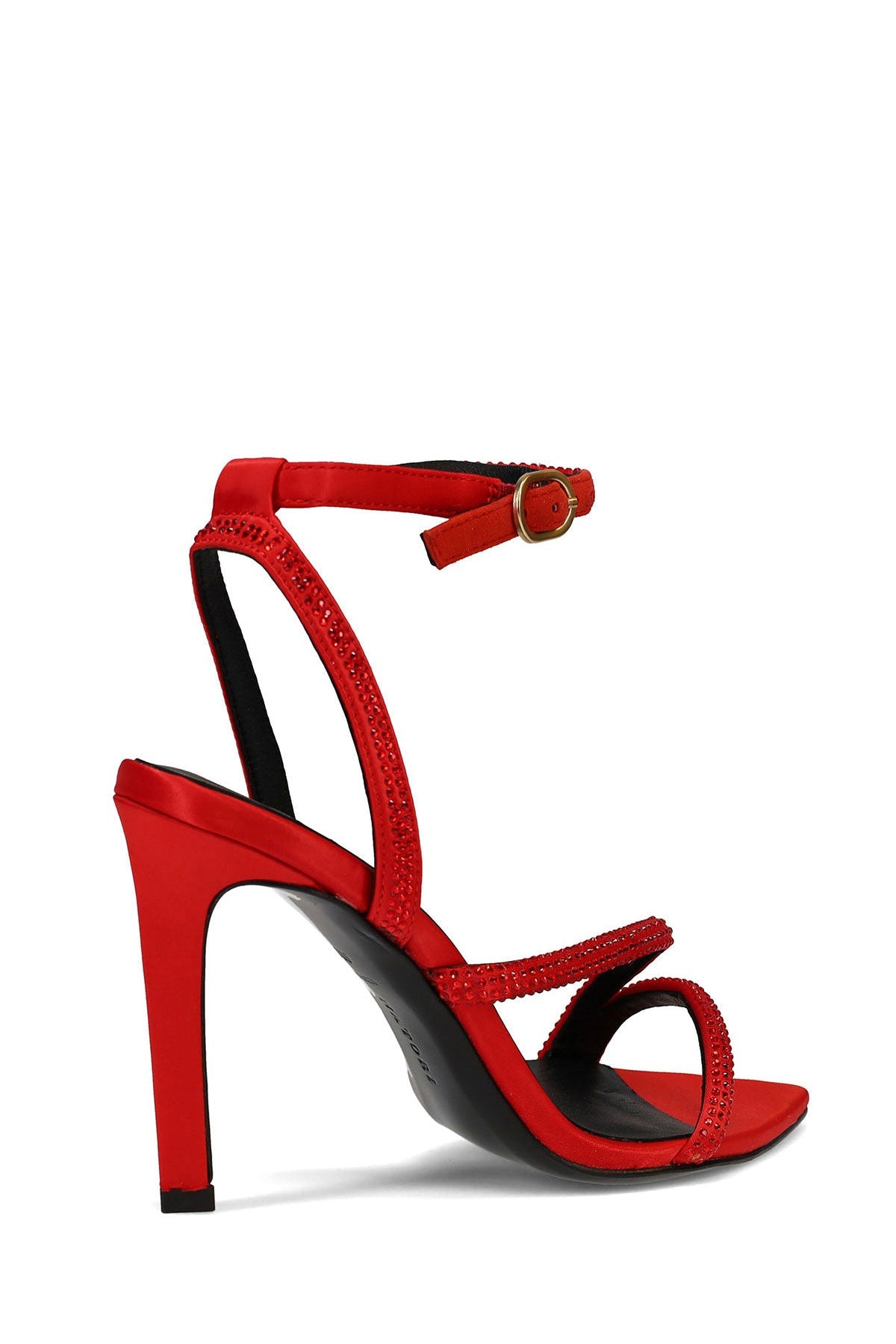 Buy Reiki Satin Embellished Ankle Strap Heel in Brocade Red Online Brocade Red Natori