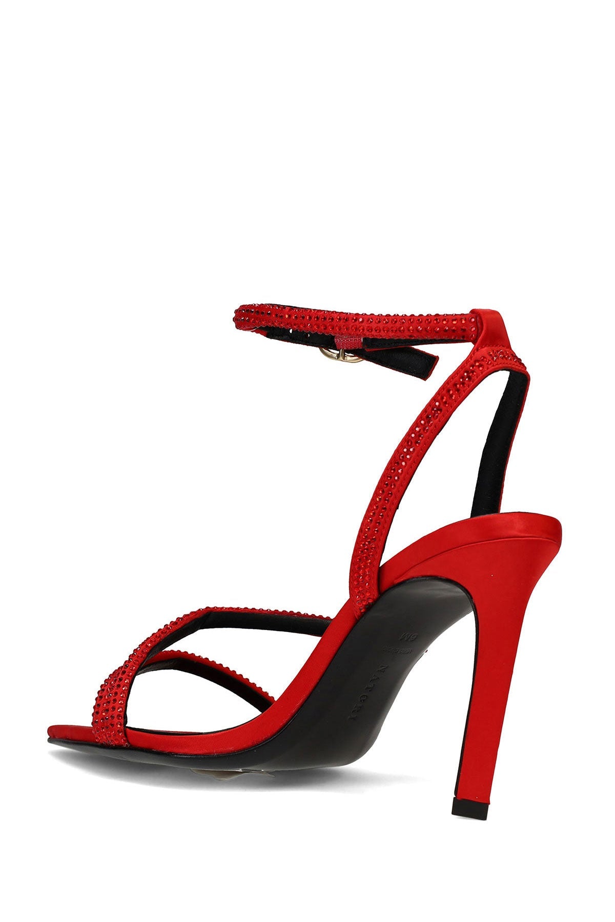 Buy Reiki Satin Embellished Ankle Strap Heel in Brocade Red Online Brocade Red Natori