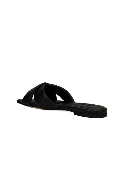 Buy Vitta Nappa Leather Slide Sandals in Black Online Black Natori