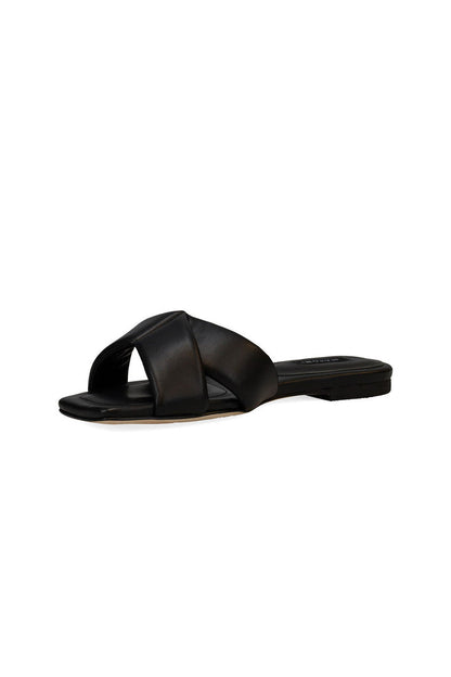 Buy Vitta Nappa Leather Slide Sandals in Black Online Black Natori