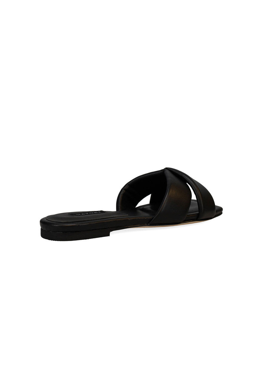 Buy Vitta Nappa Leather Slide Sandals in Black Online Black Natori