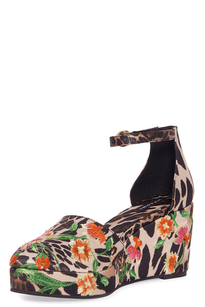 Buy Artsy Chikayo Satin Embroidery Espadrille in Chestnut Online Chestnut Natori