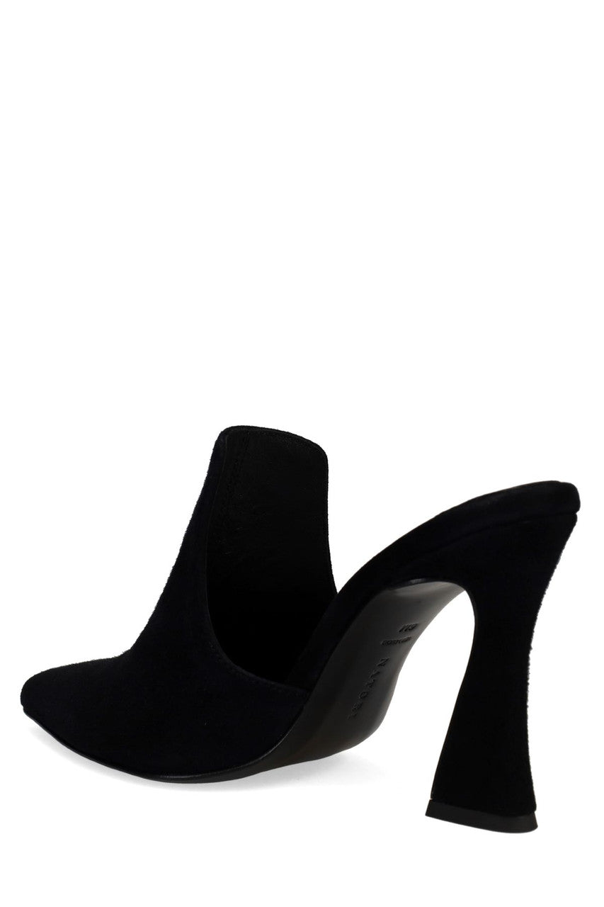 Buy Minh Suede Heel Mule in Black Online Black Natori