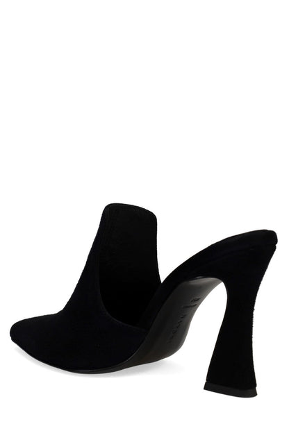 Buy Minh Suede Heel Mule in Black Online Black Natori