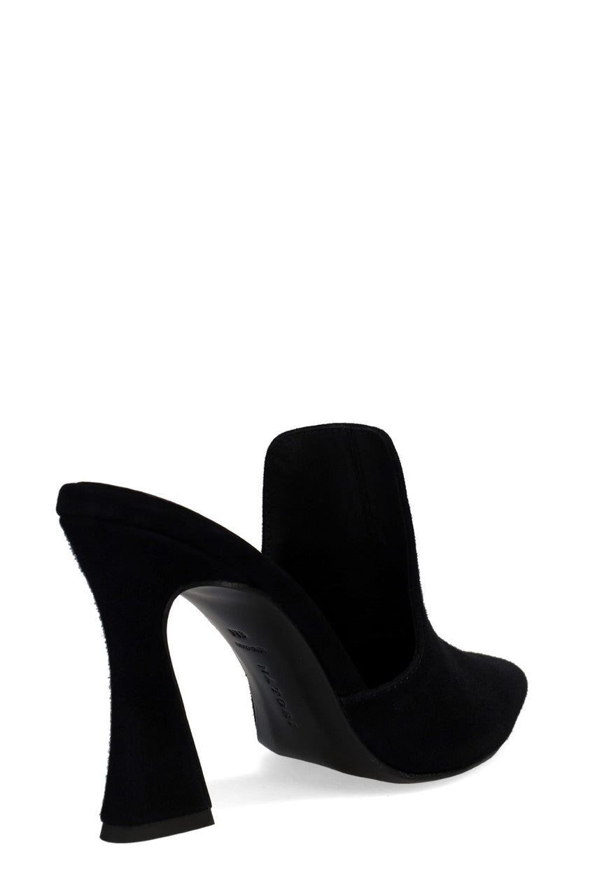 Buy Minh Suede Heel Mule in Black Online Black Natori