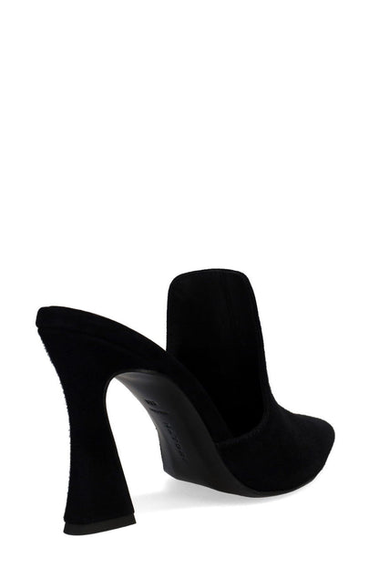 Buy Minh Suede Heel Mule in Black Online Black Natori