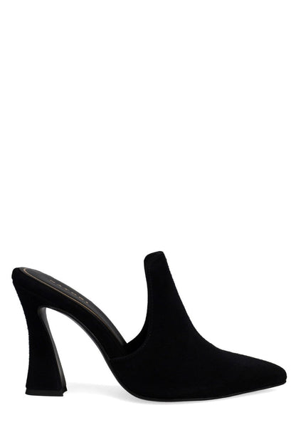 Buy Minh Suede Heel Mule in Black Online Black Natori