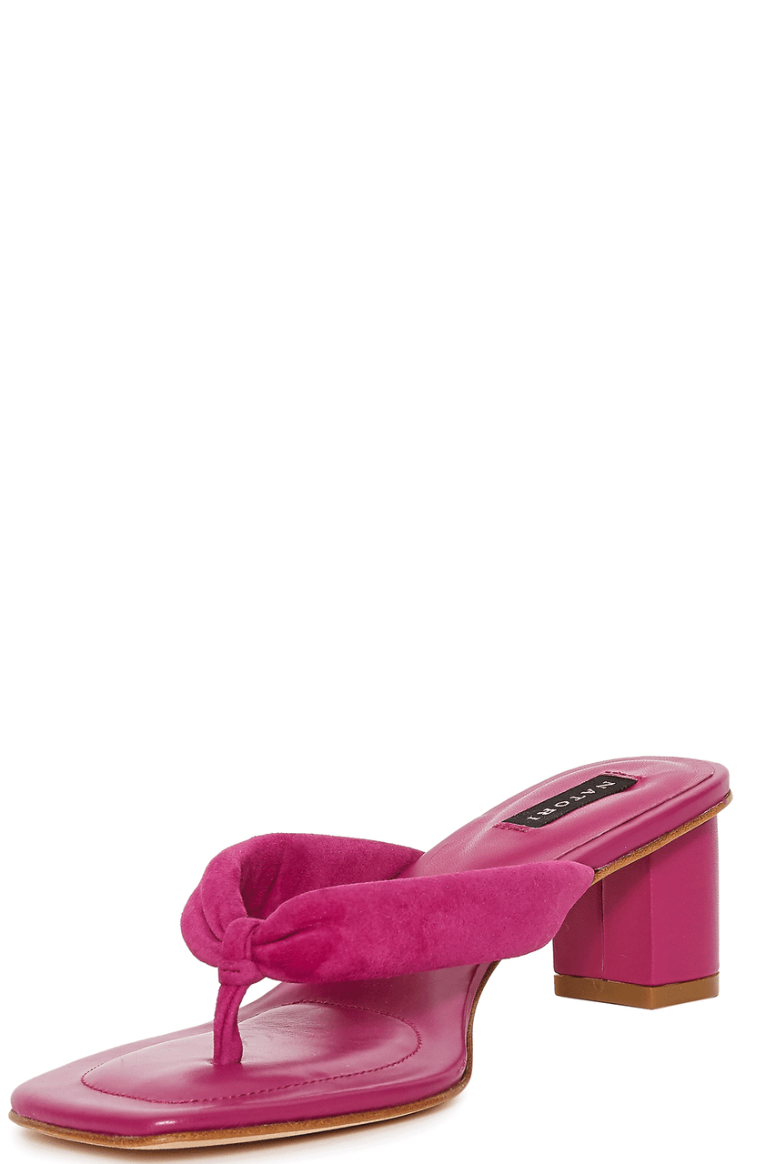 Buy Bay Suede Thong Sandal in Dragonfruit Online Dragonfruit Natori