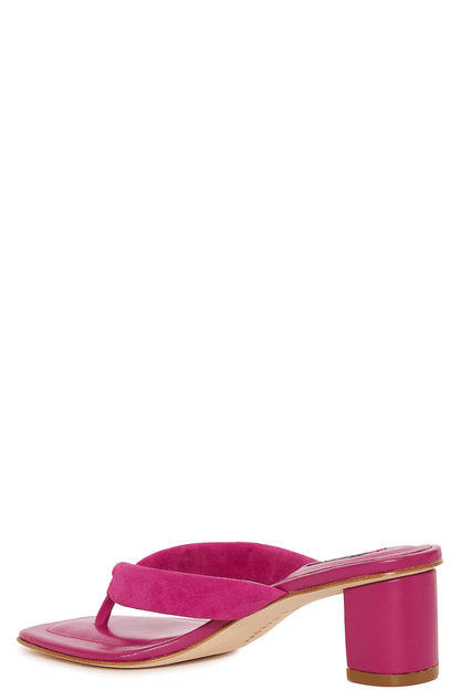 Buy Bay Suede Thong Sandal in Dragonfruit Online Dragonfruit Natori