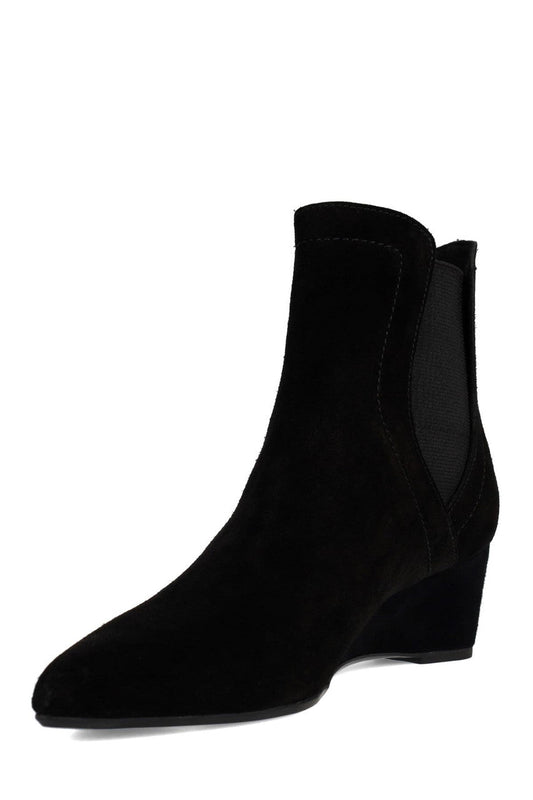 Buy Gaisha-Su Suede Wedge Bootie in Black Online Black Natori