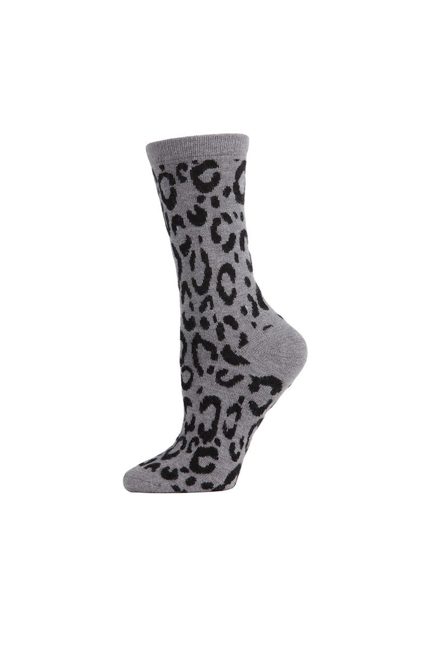 Buy Animal Print Socks in Medium Gray Heather Online Medium Gray Heather Natori
