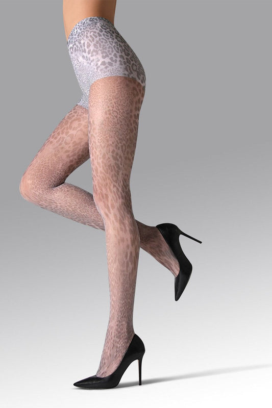Buy Neutral Animal Printed Sheer Tights in Gray Online Gray Natori