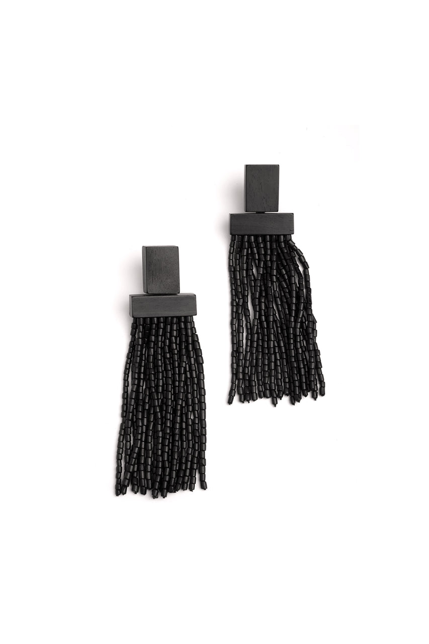 Buy Horn Geo Fringe Clip Earrings in Brown Online Brown Natori