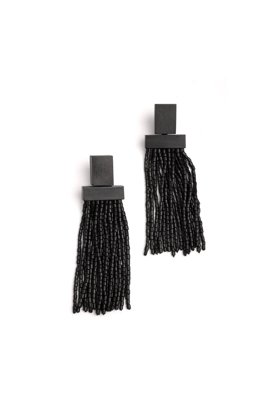 Buy Horn Geo Fringe Clip Earrings in Brown Online Brown Natori