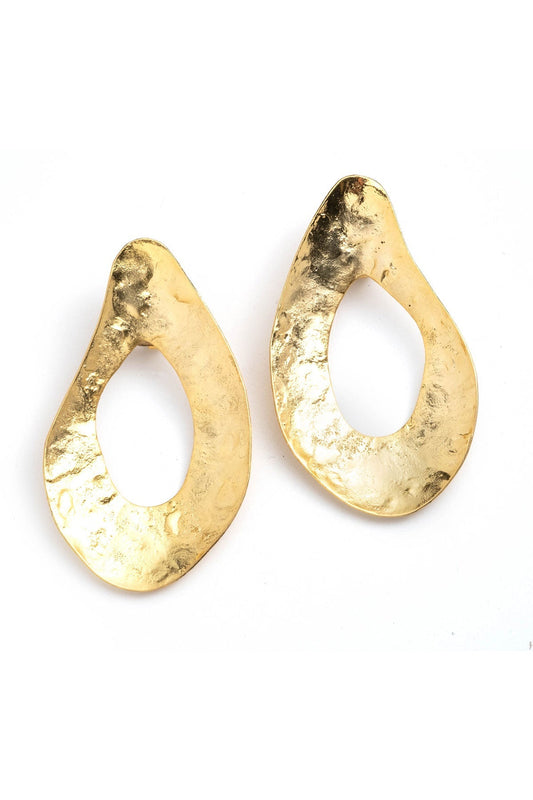 Gold Plated Brass Oval Earrings Gold Natori