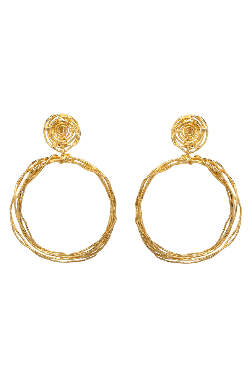 Buy Gold Brass Wire Hoop Earrings in Antique Gold Online Antique Gold Natori