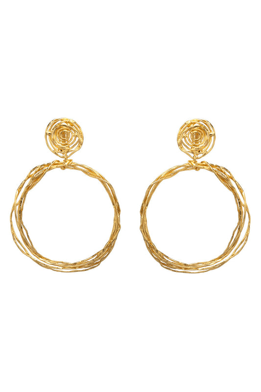 Buy Gold Brass Wire Hoop Earrings in Antique Gold Online Antique Gold Natori
