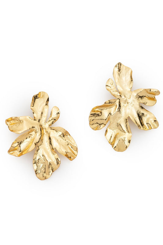 Peony Gold Plated Earrings Gold Natori