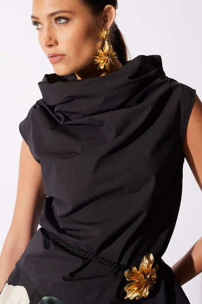 Gold Plated Brass Floral Cuff Earrings Gold Natori