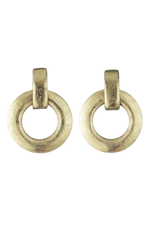 Buy Acacia Wood and Gold Plated Interlocked Hoop Earrings in Antique Gold Online Antique Gold Natori