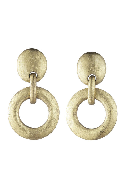 Buy Acacia Wood and Gold Plated Hoop Earrings in Antique Gold Online Antique Gold Natori