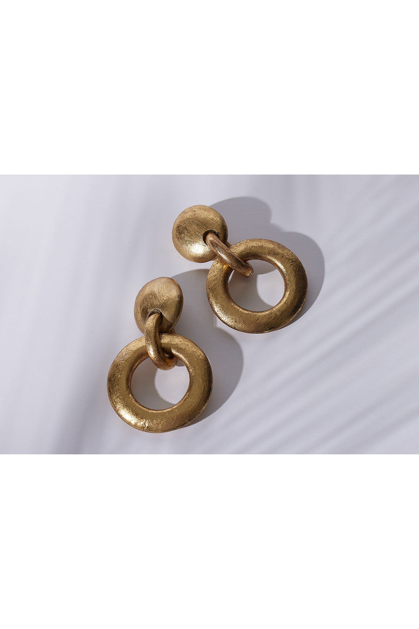 Buy Acacia Wood and Gold Plated Hoop Earrings in Antique Gold Online Antique Gold Natori