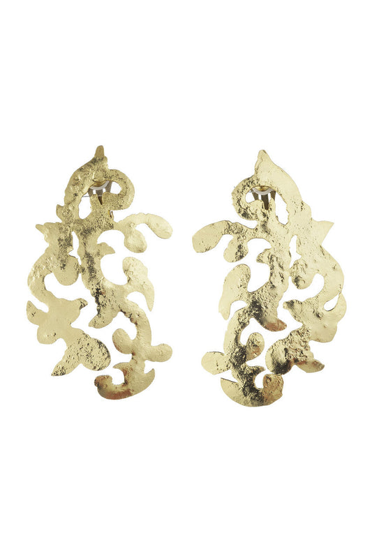 Buy Gold Plated Scroll Earrings in Gold Online Gold Natori