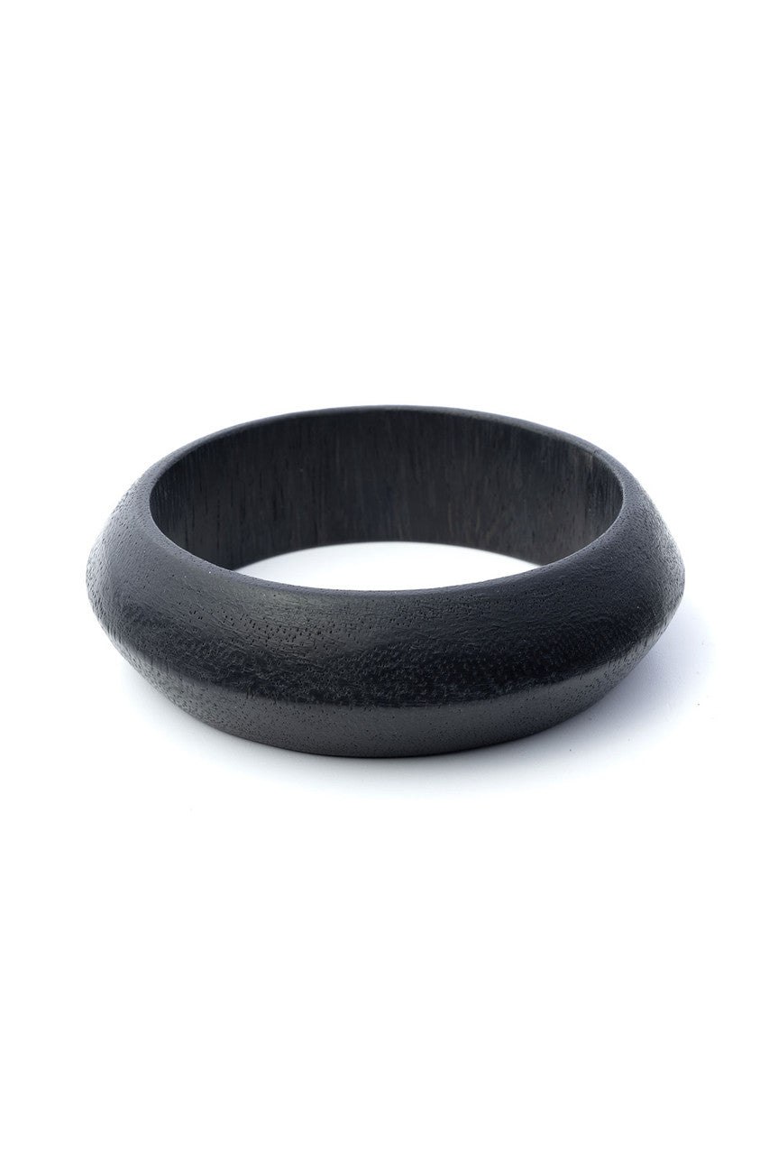 Buy Acacia Wooden Bangle Set in Black Online Black Natori