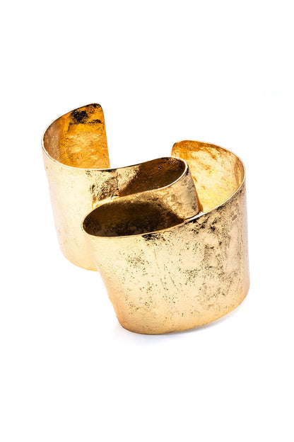 Sculptural Gold Plated Brass Cuff Bracelet Gold Natori