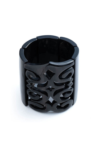 Buy Buffalo Horn Cut Out Bangle in Black Online Black Natori