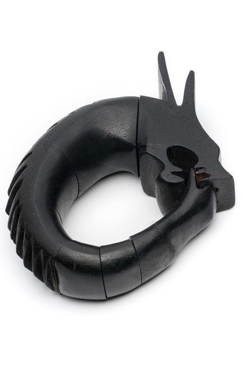 Buy Acacia Wood Spiked Dragon Bracelet in Ebony Online Ebony Natori