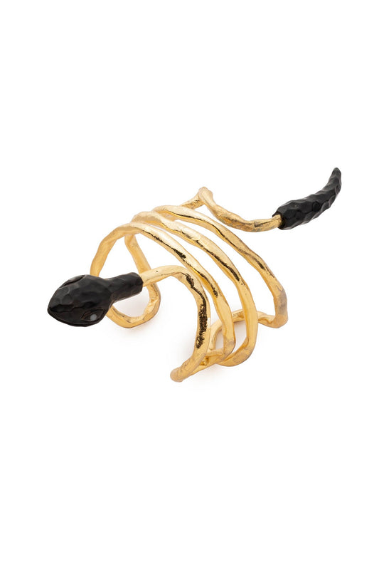 Gold Plated Brass Snake Bracelet Gold Natori