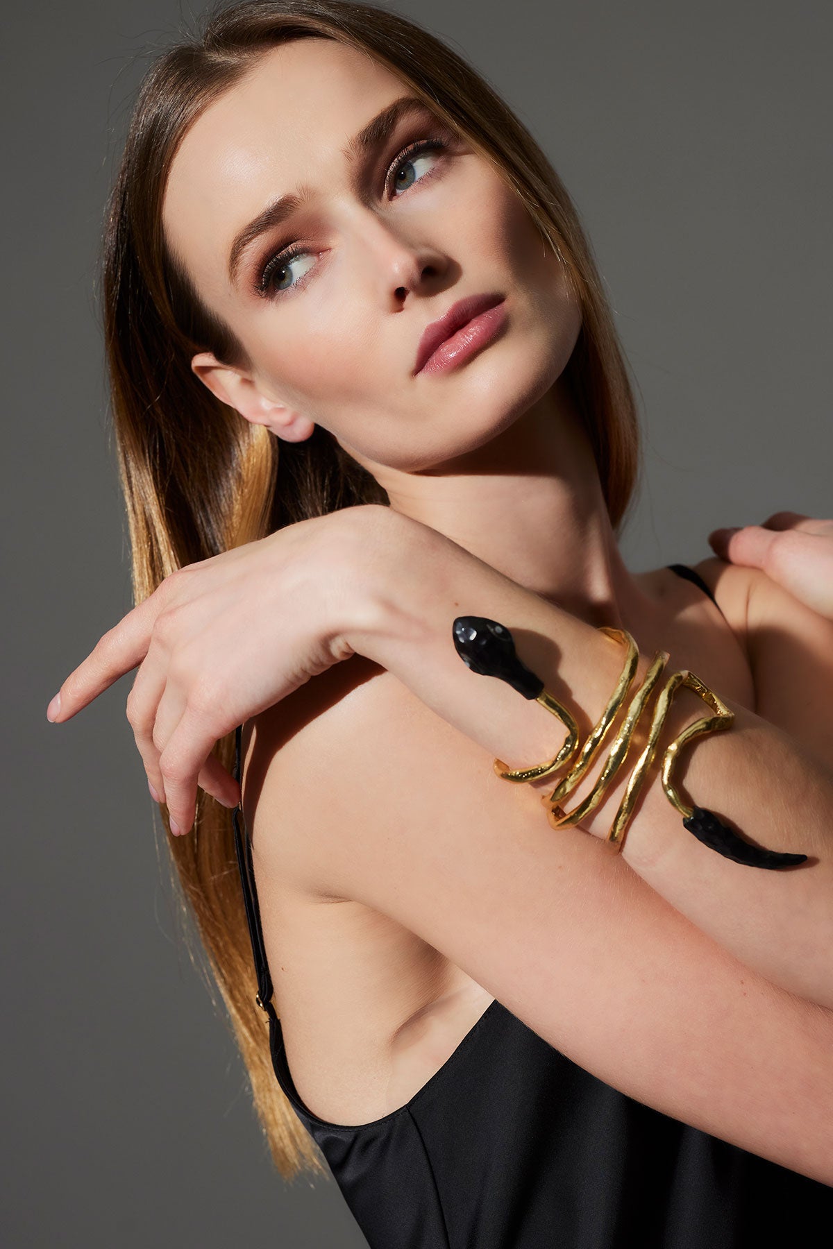 Gold Plated Brass Snake Bracelet Gold Natori