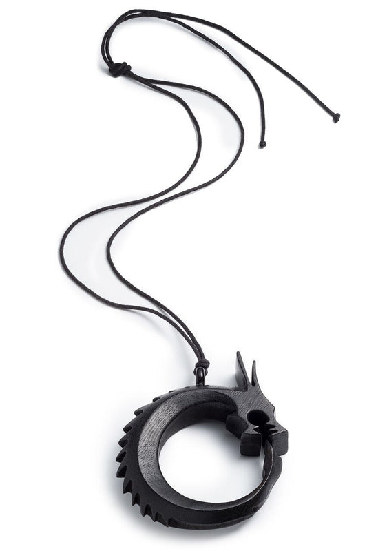 Buy Horn Dragon Necklace in Ebony Online Ebony Natori