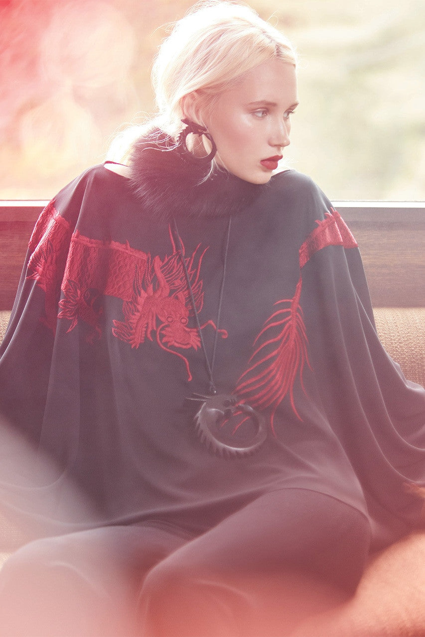 Buy Horn Dragon Necklace in Ebony Online Ebony Natori
