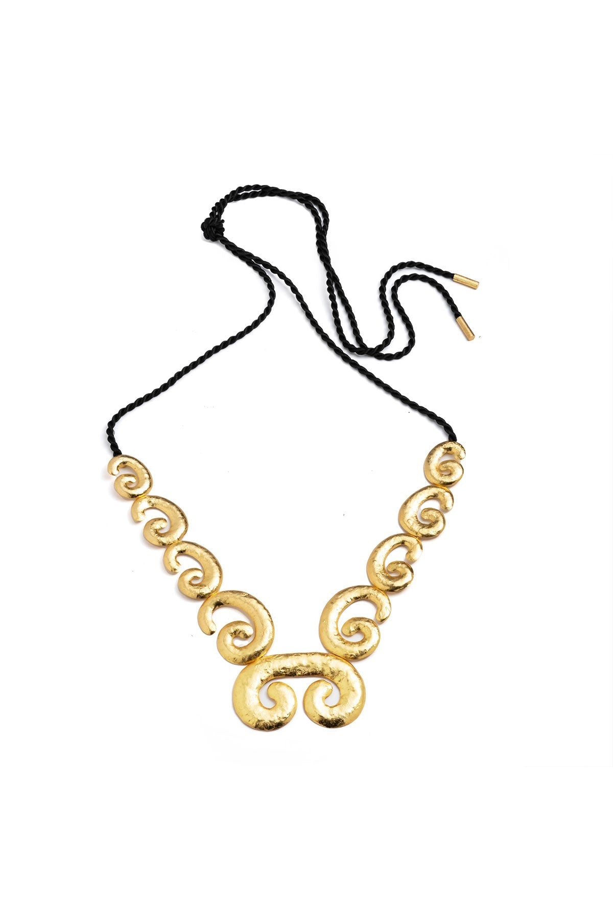 Gold Plated Brass Swirl Pendant Necklace Gold Natori