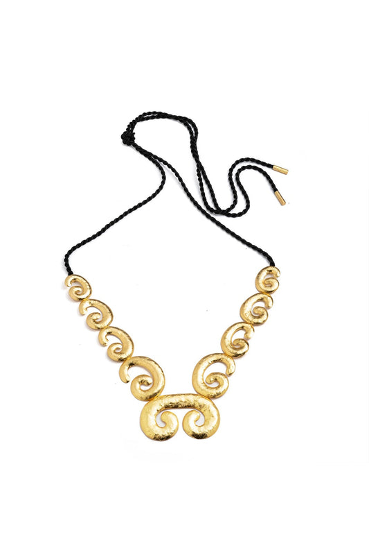 Gold Plated Brass Swirl Pendant Necklace Gold Natori