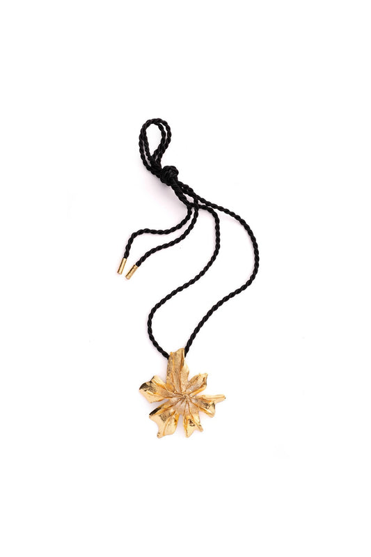 Gold Plated Brass Floral Necklace Gold Natori
