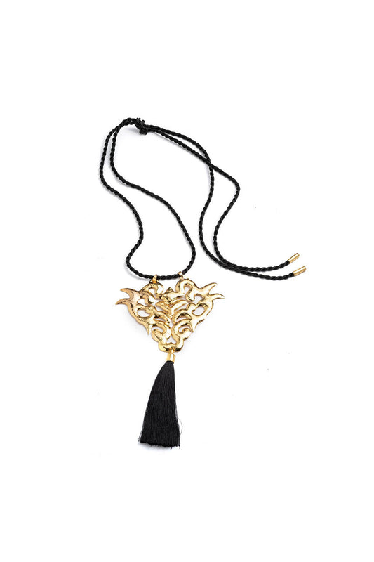 Buy Gold Plated Brass Scroll Pendant Necklace online Gold Natori
