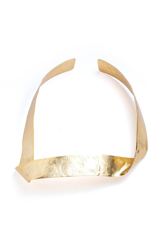 Sculptural Gold Plated Brass Necklace Gold Natori