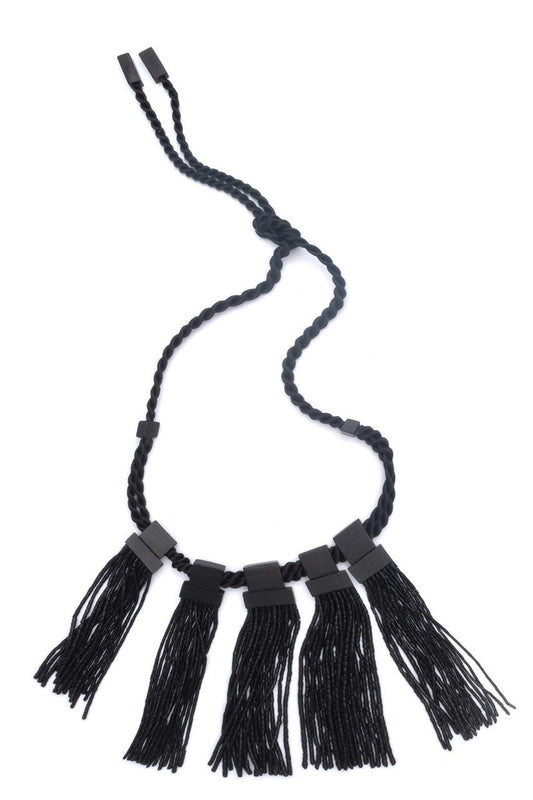 Buy Buffalo Fringe Necklace in Black Online Black Natori
