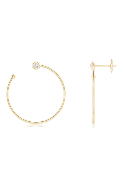 Buy Indochine 14k Small Diamond Side-Facing Open Hoop Earrings in 14K Yellow Gold Online 14K Yellow Gold Natori
