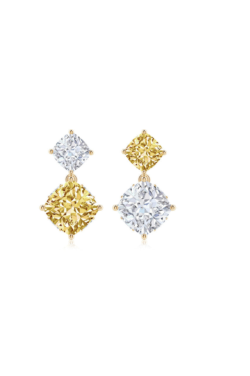 Buy Orient Express Lab-Grown 14K Gold with Yellow & White Diamond Two Stone Earrings in 14K Yellow Gold Online 14K Yellow Gold Natori