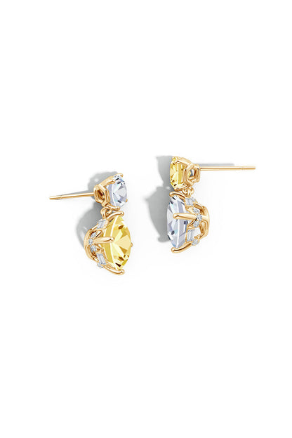 Buy Orient Express Lab-Grown 14K Gold with Yellow & White Diamond Two Stone Earrings in 14K Yellow Gold Online 14K Yellow Gold Natori