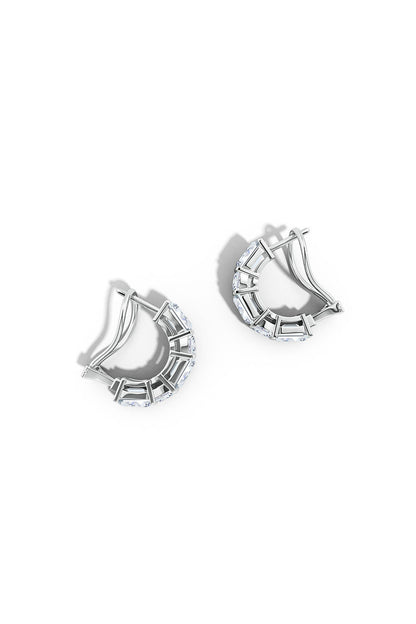 Buy Orient Express Lab-Grown 14K Gold Emerald Cut & Cushion Diamond Half Hoop Earrings in 14K White Gold Online 14K White Gold Natori