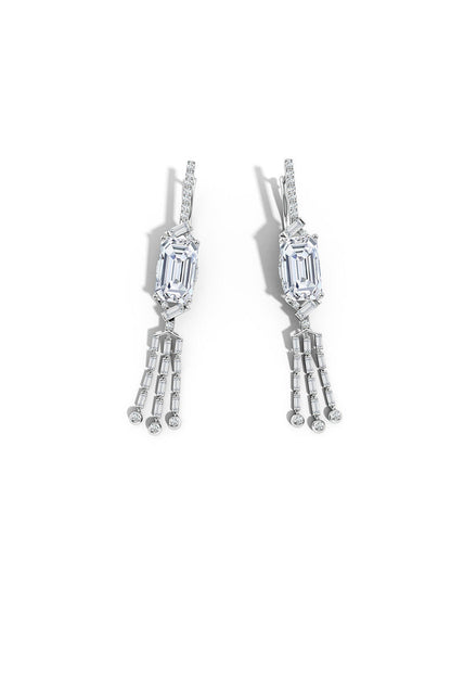 Buy Orient Express Lab-Grown 14K Gold Emerald Cut & Baguette Diamond Tassel Drop Earrings in 14K White Gold Online 14K White Gold Natori