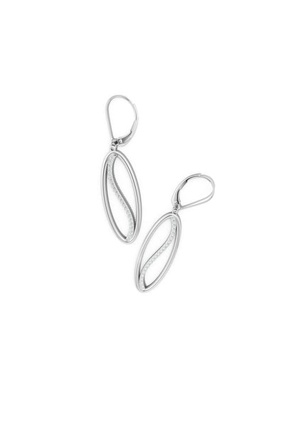 Buy Shangri-La Elliptical Yin-Yang 14K Gold and Diamond Medium Leverback Earrings in 14K White Gold Online 14K White Gold Natori