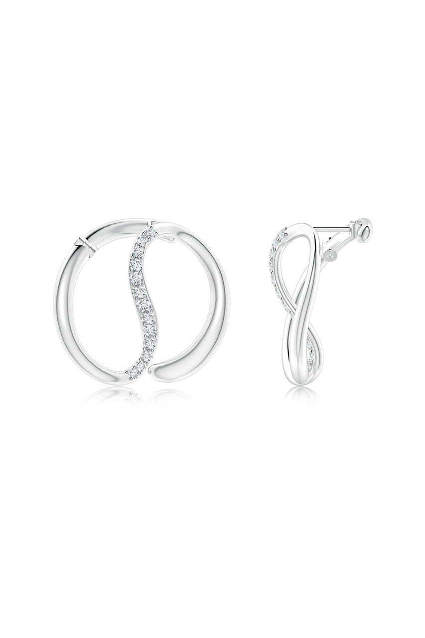 Buy Shangri-La Yin-Yang 14K Gold and Diamond Large Button Stud Earrings in 14K White Gold Online 14K White Gold Natori