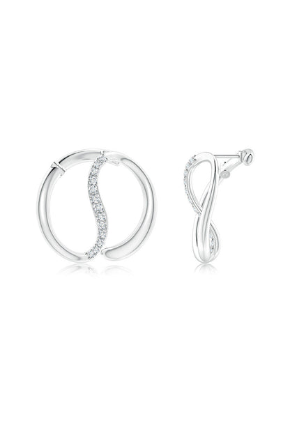 Buy Shangri-La Yin-Yang 14K Gold and Diamond Large Button Stud Earrings in 14K White Gold Online 14K White Gold Natori